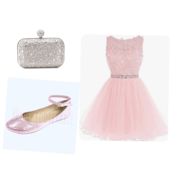 Metallic Pink Ballerina Flats with Rhinestones - Picture 11 of 11